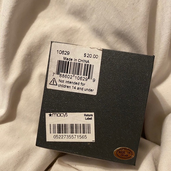 Green CZ Dropped Hooped Earrings - Picture 3 of 3